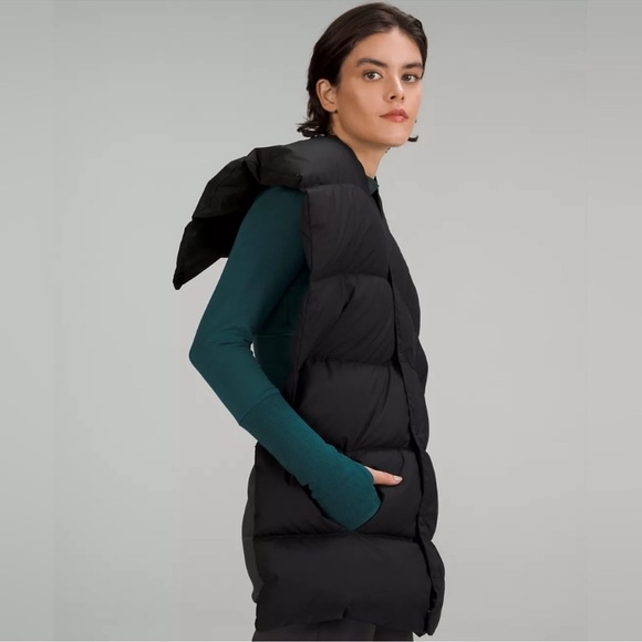 Lululemon Black Wunder Puff Scarf Down Scarf Wrap Puffer Scarf NWT - Picture 3 of 11